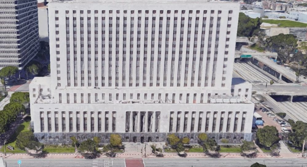 This photo courtesy of Google Maps shows the federal courthouse in downtown Los Angeles.