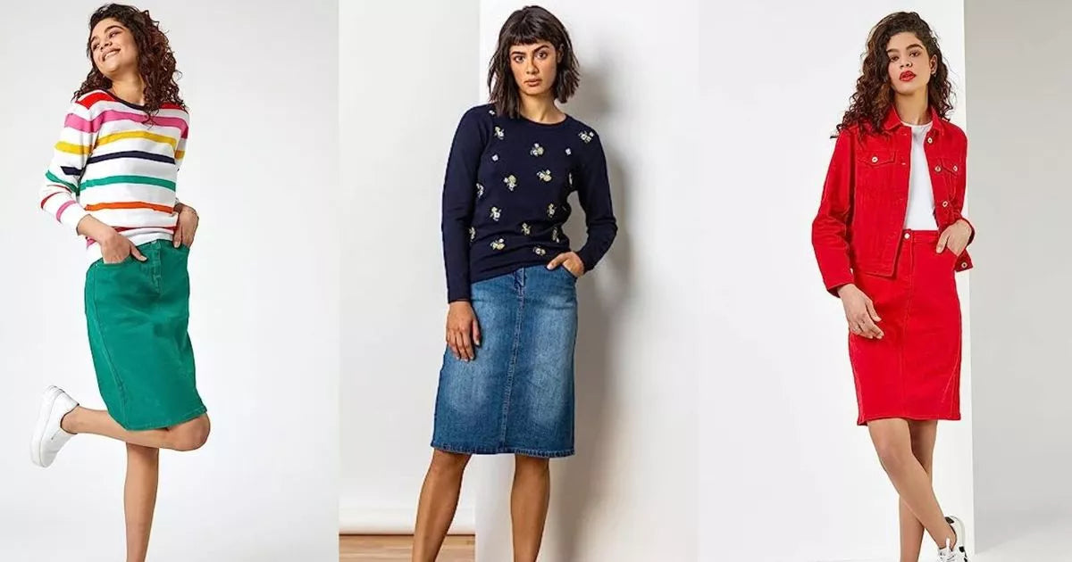 What do you think of the denim skirt trend? (Image: Amazon Prime/Roman)