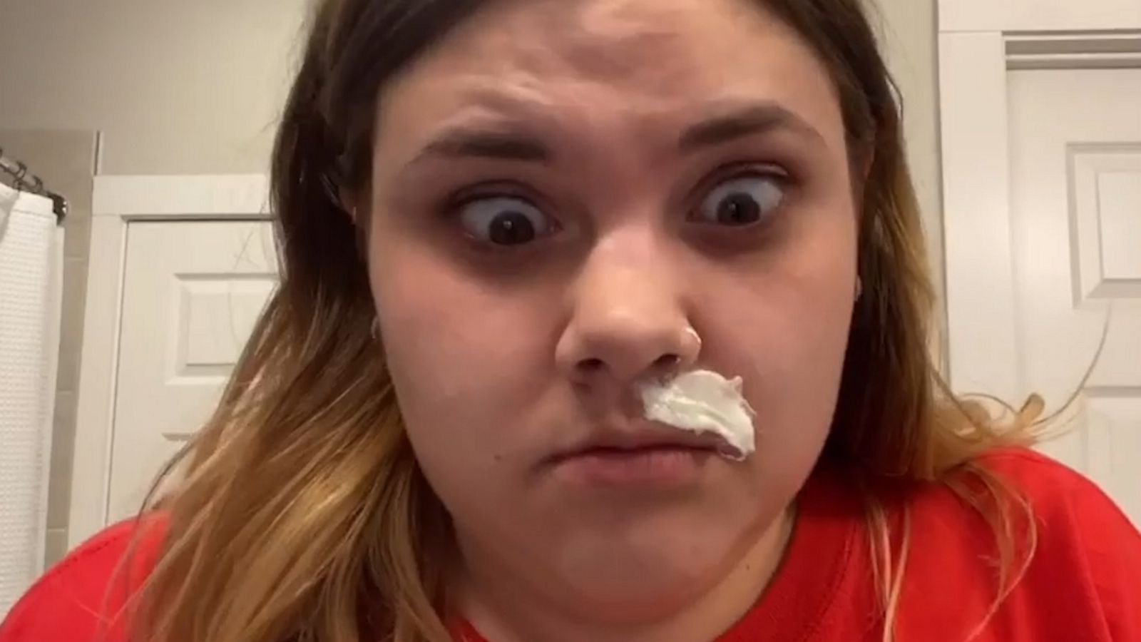 VIDEO: Waxing her upper lip at home has been added to this woman's list of accomplishments