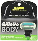 Gillette Body Men's Razor Blade Refills, 4 Count, Mens Razors / Blades