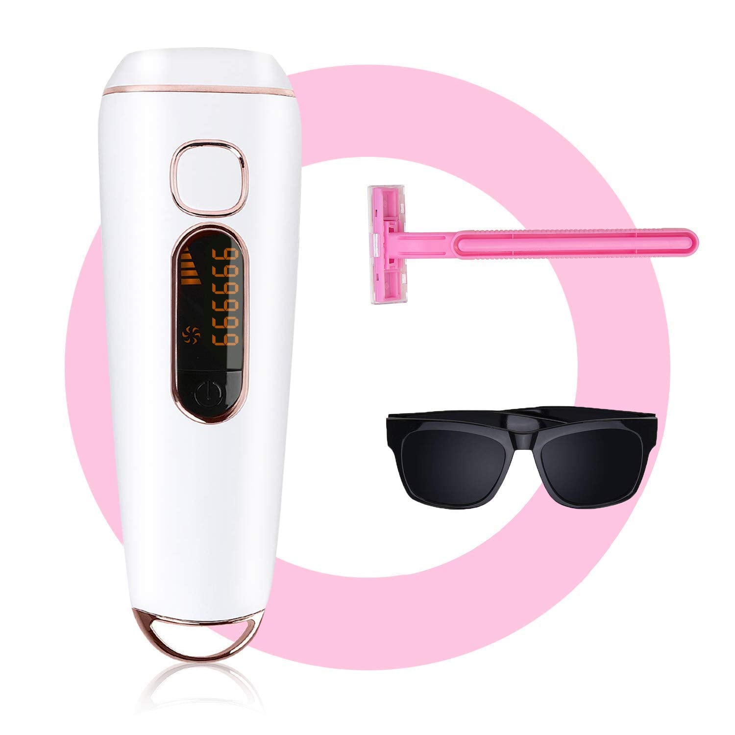 Hair Removal for Women and Man IPL hair removal UPGRADE to 999,999 Permanent Painless Flashes Facial body Profesional Hair Remover Device Hair Treatment Wholebody Home Use,Feeke B1 pro