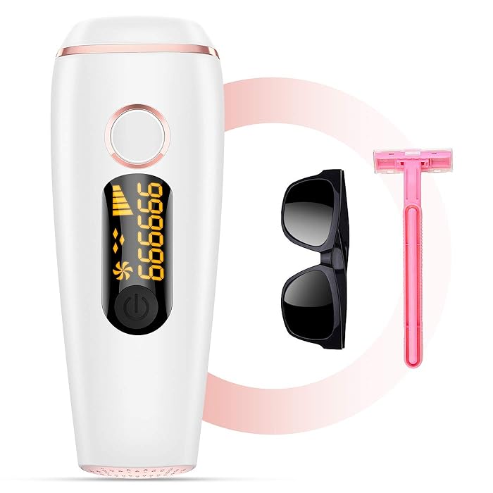 Fezax IPL Hair Removal Device IPL Permanent Painless Hair Remover for Women and Man UPGRADE to 999,999 Flashes Facial Body Profesional Hair Treatment Wholebody Home Use