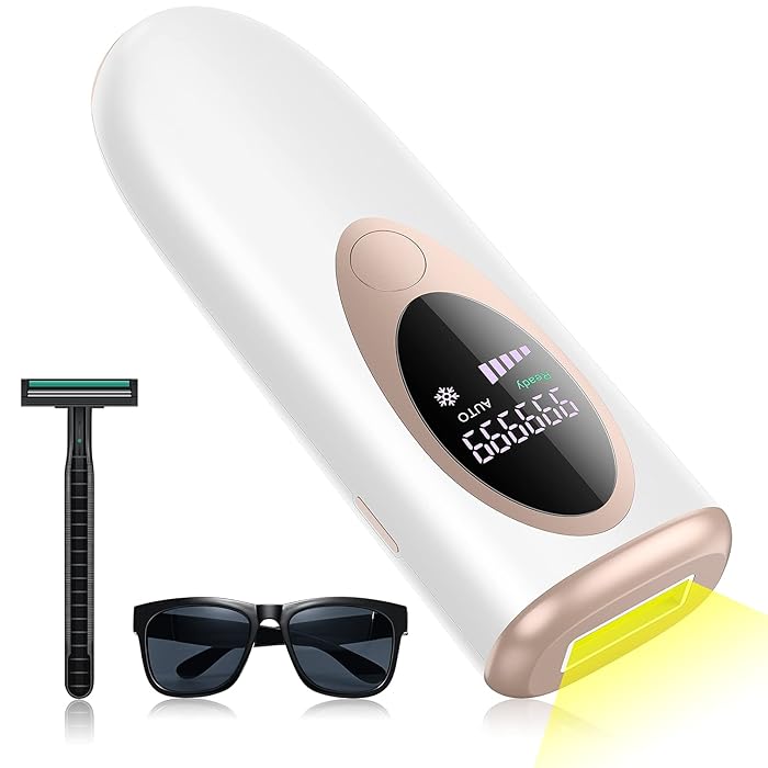 IPL Hair Removal for Women and Man Hair Removal Upgrade to 999,999 Permanent Flashes Facial Body Profesional Hair Remover Device (White)