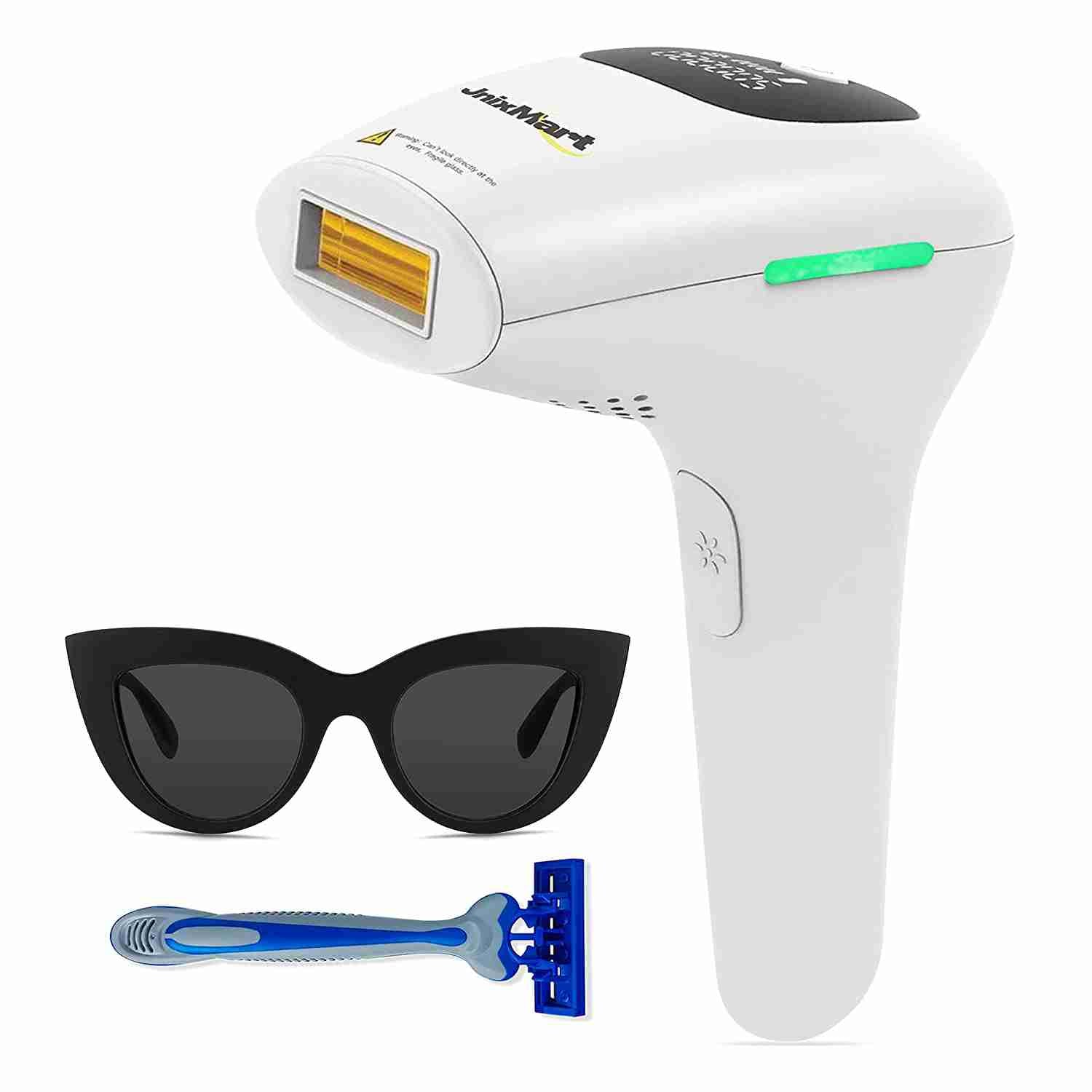 JnixMart Portable IPL Hair Removal for Women & Men Permanent Painless Laser Hair Remover Device 500,000 Flashes Unwanted Hair Removal at Home for Face Body Armpits Arms Legs Underarms & Bikini Line