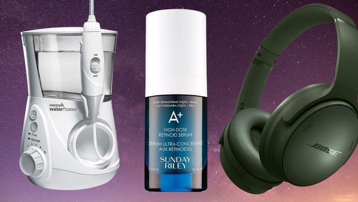 Waterpik water flosser, Sunday Riley retinol serum and Bose wireless Bluetooth headphones