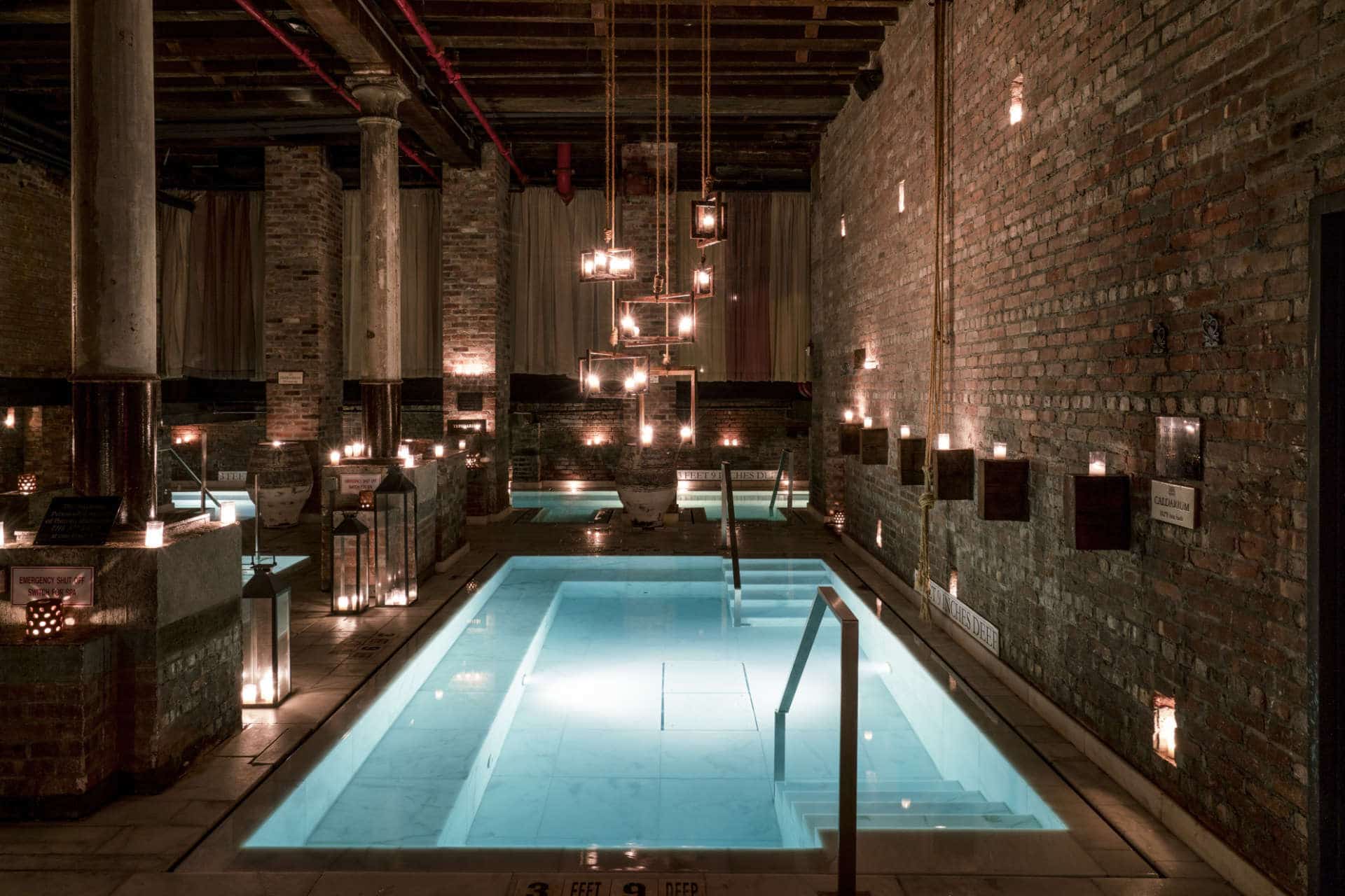 Many of New York City’s best spas, such as AIRE Ancient Baths, are in inventively reclaimed industrial spaces. Photo credit: AIRE Ancient Baths