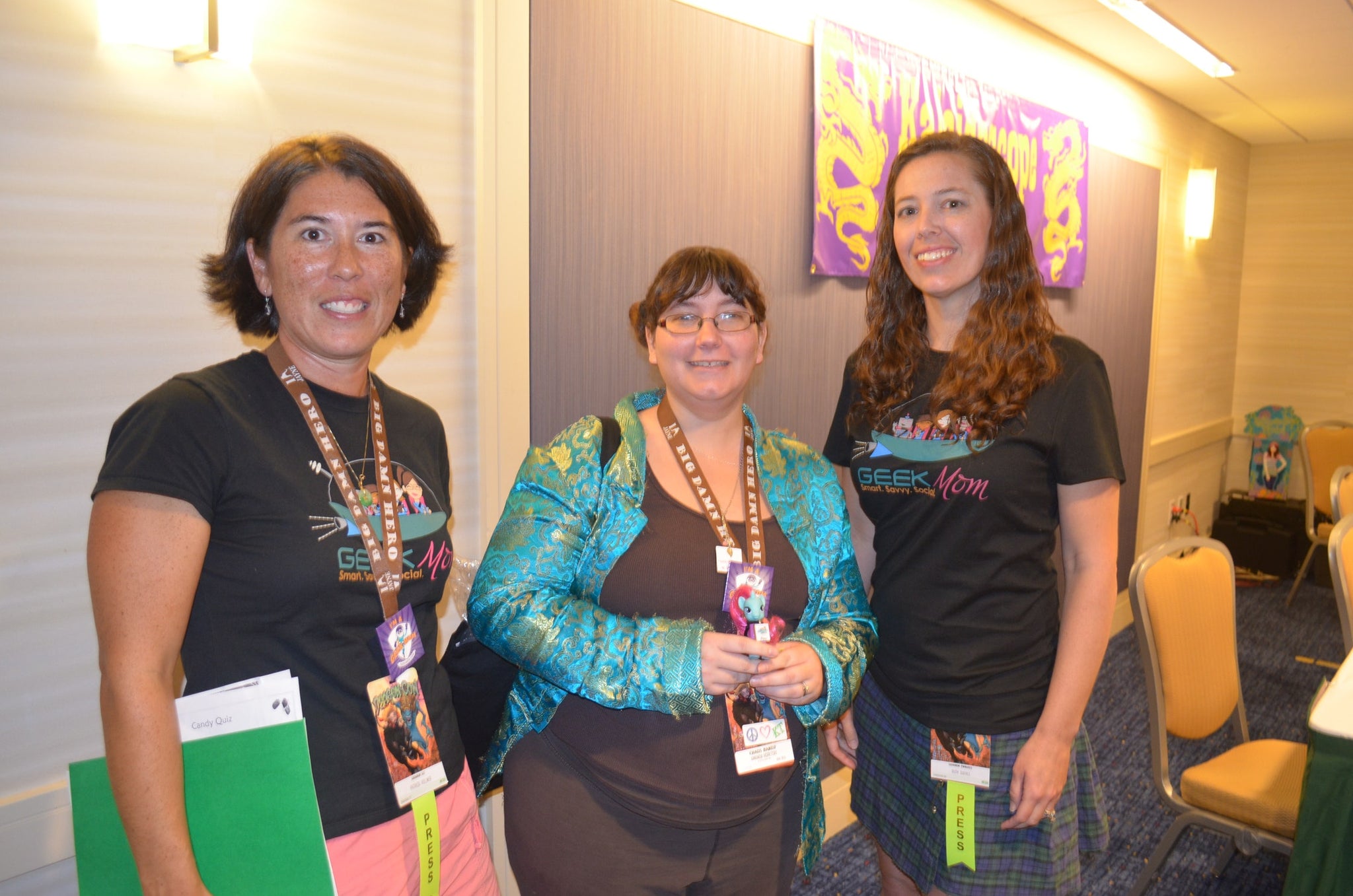 I get as excited about meeting fellow GeekMoms in person as a kid going to Disneyworld! GeekMoms Mandy, Ruth and I were at Dragon*Con together this past summer. Photo: Dave Vollmer.