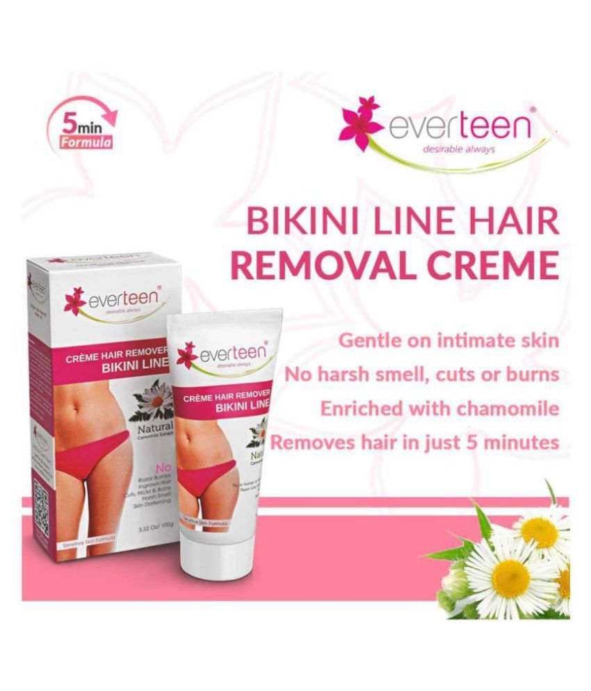 everteen Bikini Line Hair Remover Creme - Natural for Women - 1 Pack (100g)