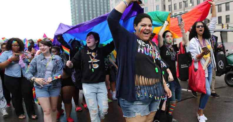 The Michigan Supreme Court ruled businesses, landlords and other services can’t discriminate against LGBTQ+ people. (Chirag Wakaskar/NurPhoto via Getty)