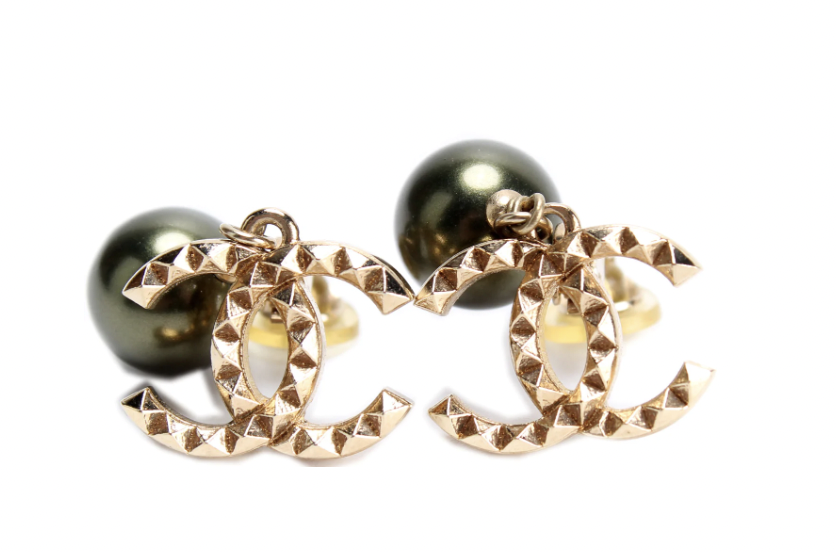 Chanel CC Faux Pearl Drop Clip-On Earrings