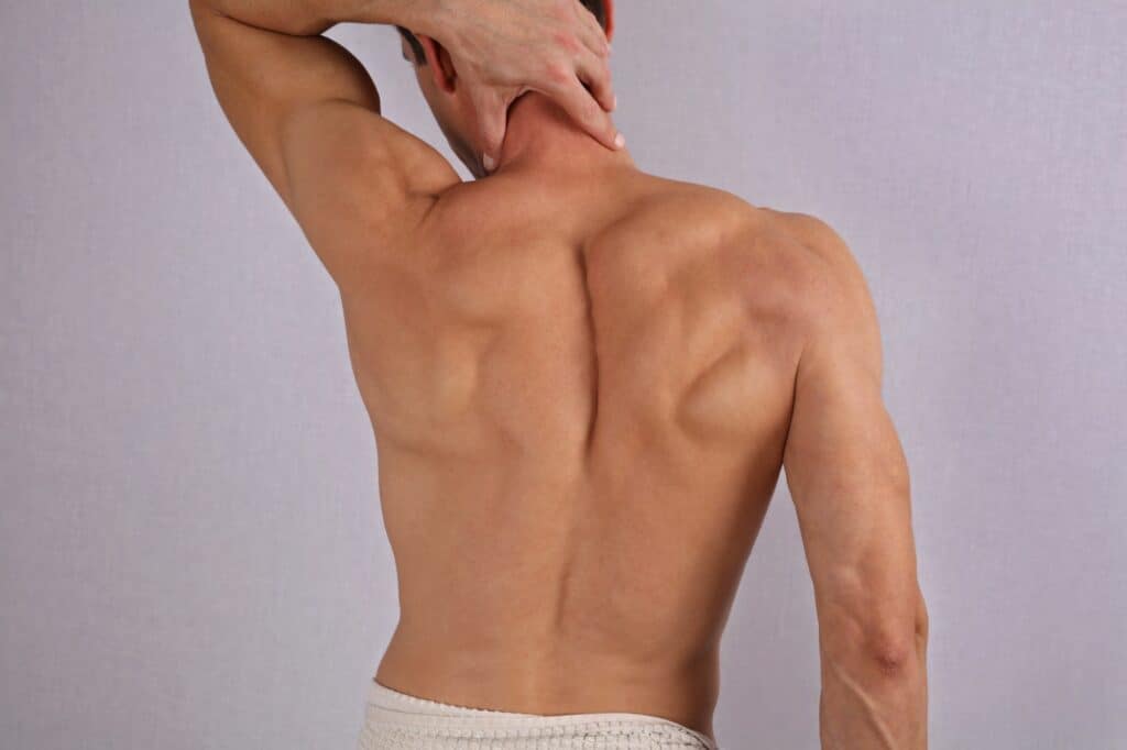 laser hair removal man's back