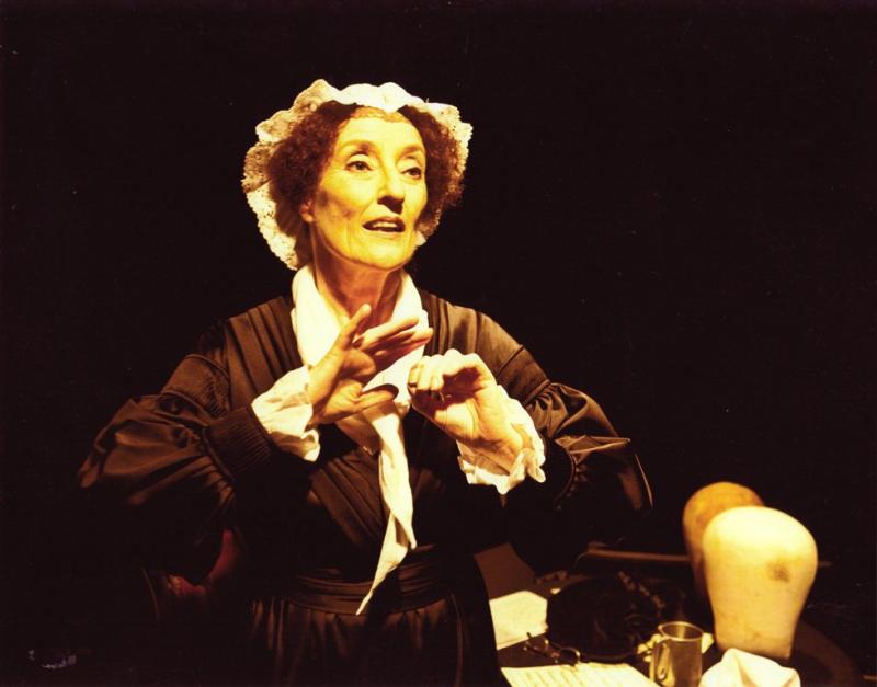 Judith Paris as Mme Tussaud, in her one-woman show, 'Waxing Lyrical' Main photo: Tim Parker; below, Celia Darker