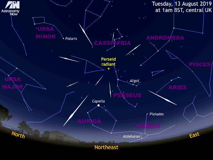 A fine Perseid meteor shower peak on 13 August despite a waxing Moon?