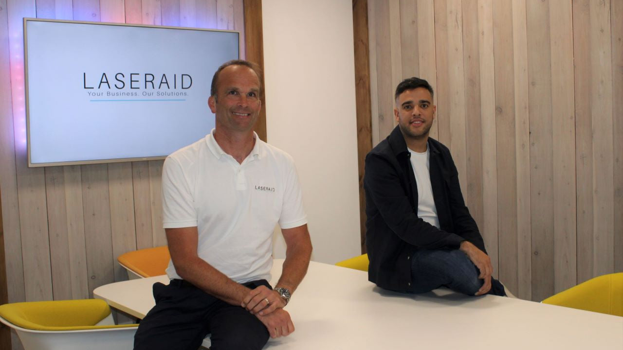 Tom Acland (left) and Jamel Hussain of Laseraid UK