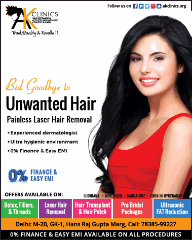 Ak Clinics Bid Goodbye To Unwanted Hair Painless Laser Hair Removal Ad