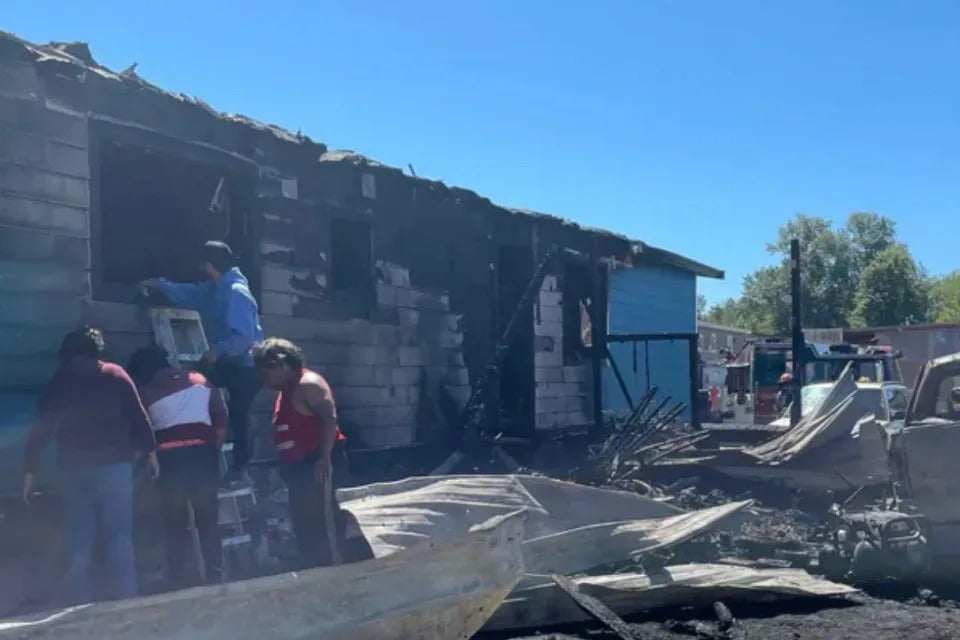 <p>GoFundMe</p> Burned remains of home in Mount Vernon, Washington