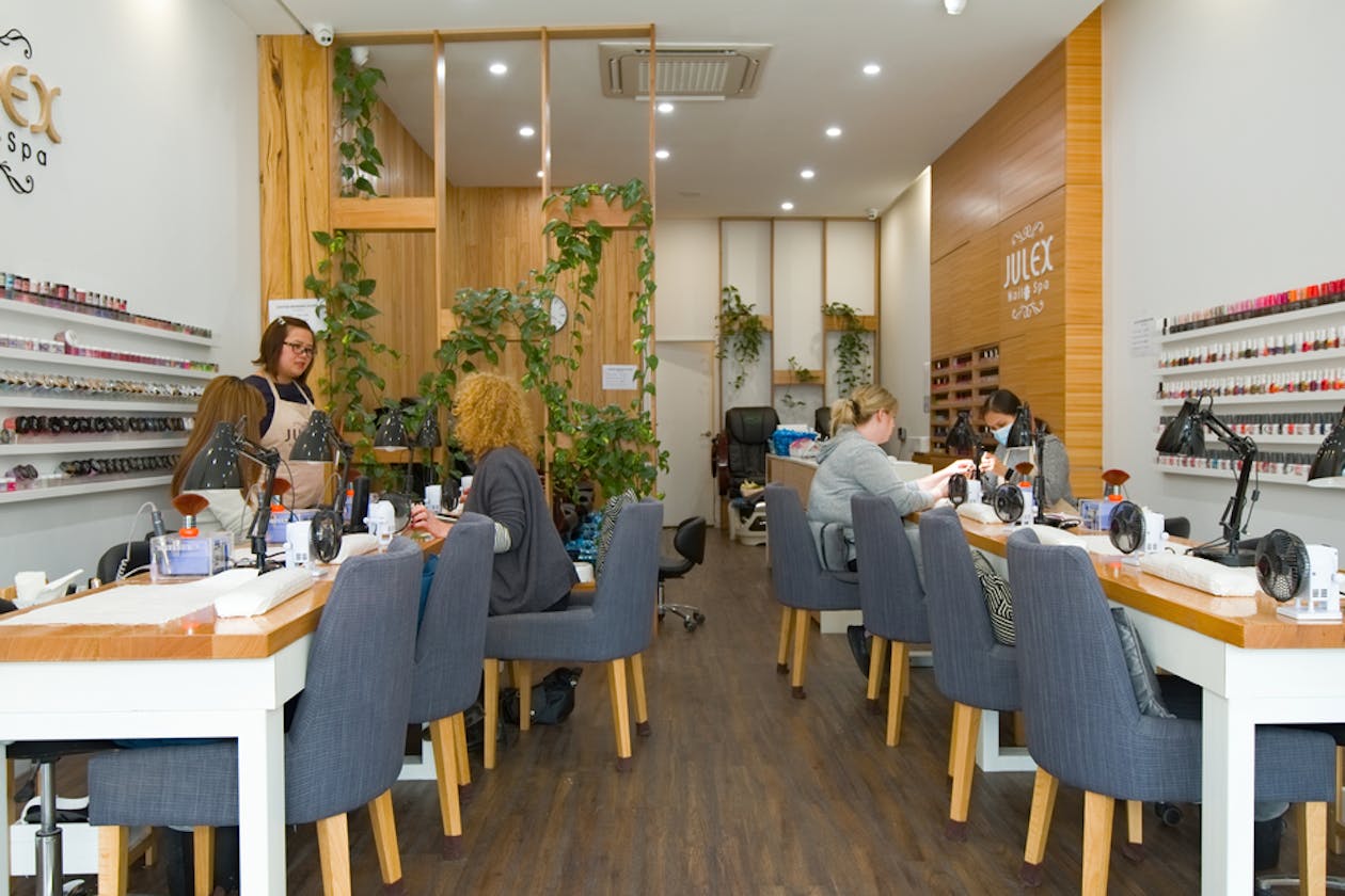 Julex Nail Spa - Prahran 514 Malvern Road, Prahran 3181 (37) For the smartest nails in Prahran, book in for a mani or a pedi at Julex Nail Spa. Get perfect nails with polish, Shellac gel, acrylics or an SNS dip powder.