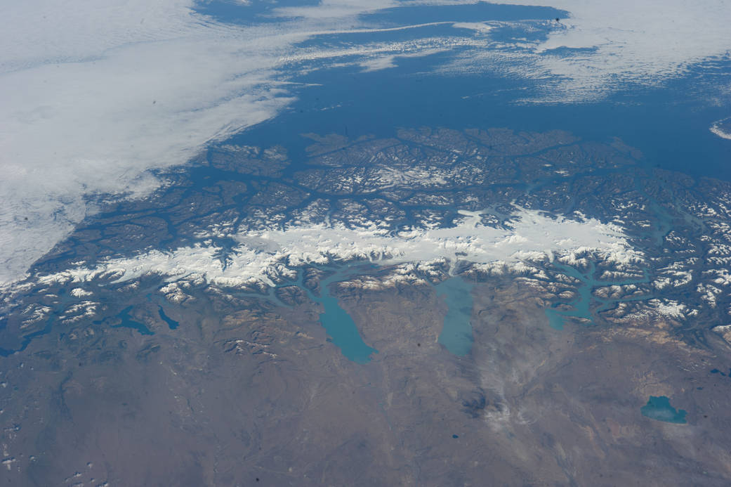 An image of the Southern Patagonia Ice Field on February 13, 2014, taken from the International Space Station. (Expedition 38 crew member/ NASA)