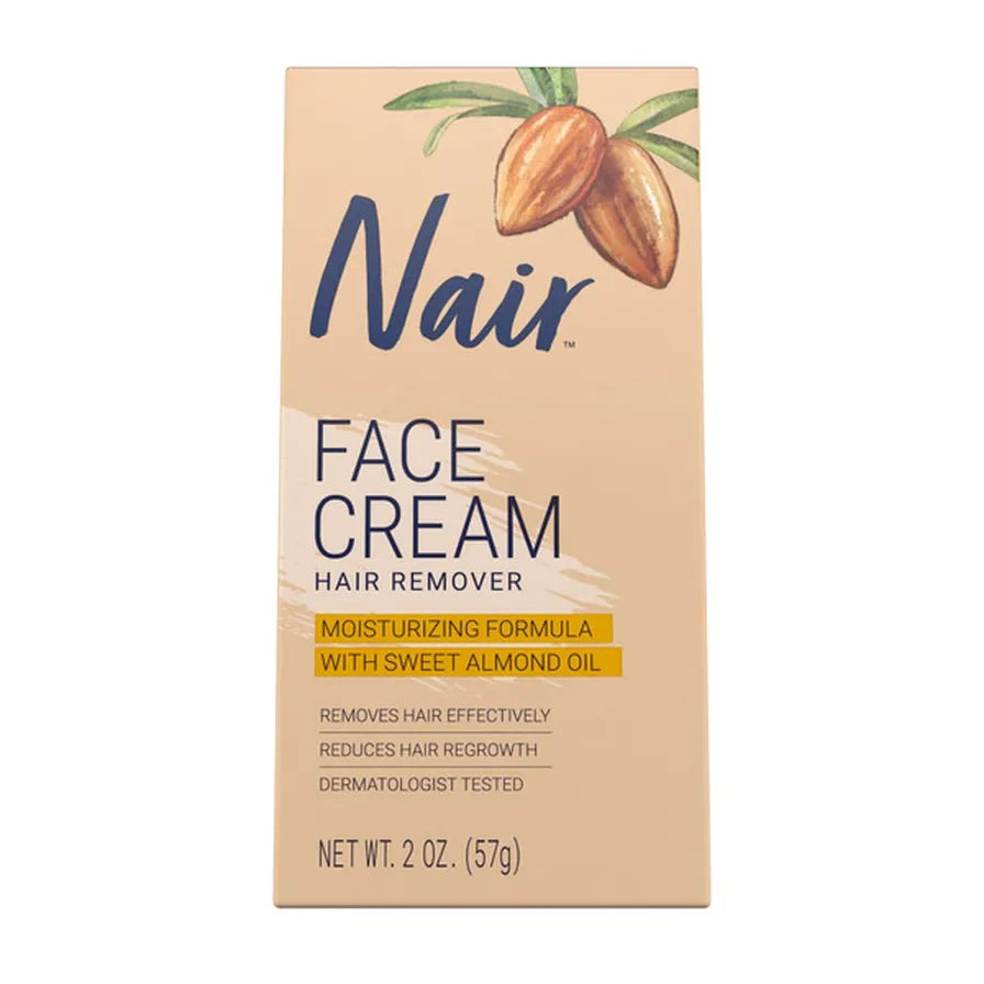 Nair Moisturizing Face Cream Hair Remover with Sweet Almond Oil