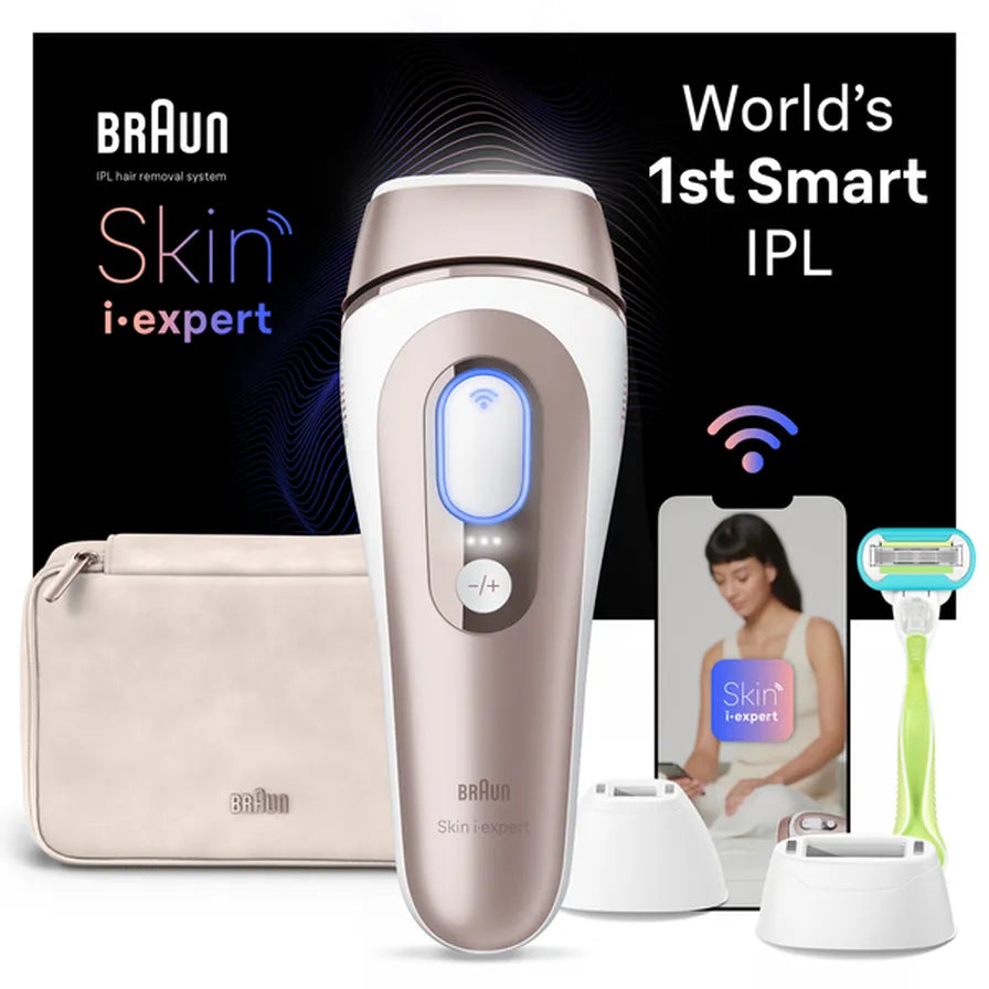 Braun IPL Skin i·expert, At home Hair Removal, with free app, 4 heads