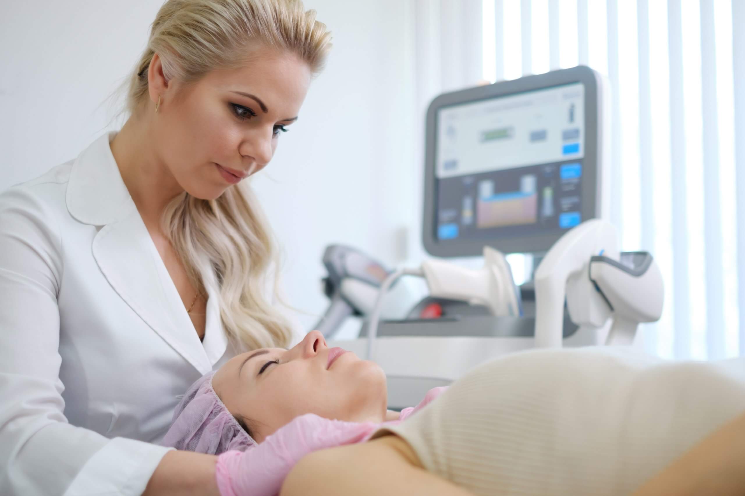 cosmetic laser technician performing a medical aesthetician job