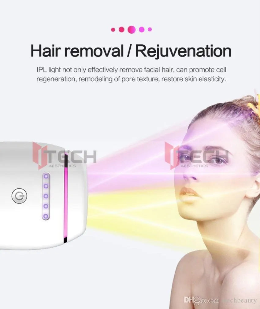 Laser Hair Removal Device, IPL Permanent Removal, Epilator Machine Women Men Home Use (5 Levels 300000 Flashes)