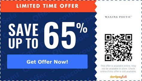 Today's Waxing Poetic Coupon Codes October 2024